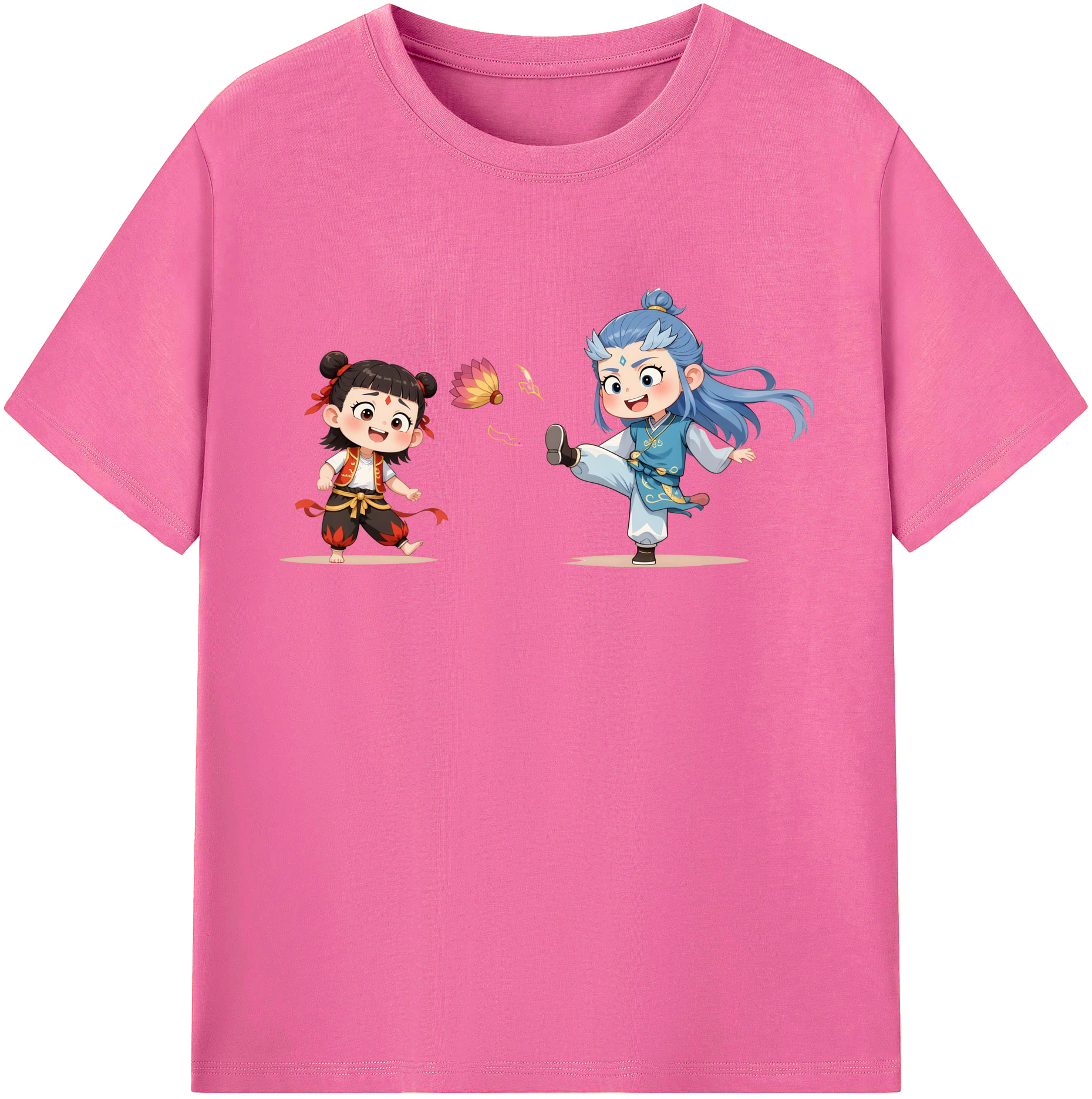 （画像用） Ne Zha 2 ナタ 魔童の大暴れ レディースカジュアルプリントTシャツ（綿100％）